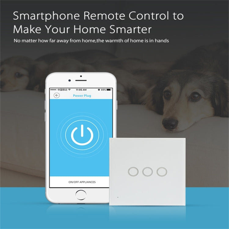 NEO NAS-SC03W Wireless WiFi EU Smart Light Control Switch 3Gang - free shipping - PMC Jewellery - Order now!