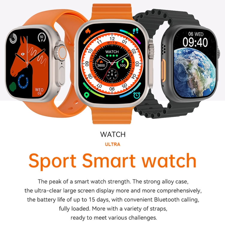 WIWU SW01 Ultra 1.9 inch IPS Screen IP68 Waterproof Bluetooth Smart Watch, Support Heart Rate Monitoring (Black) - Smart Watches by WIWU | Online Shopping South Africa | PMC Jewellery | Buy Now Pay Later Mobicred