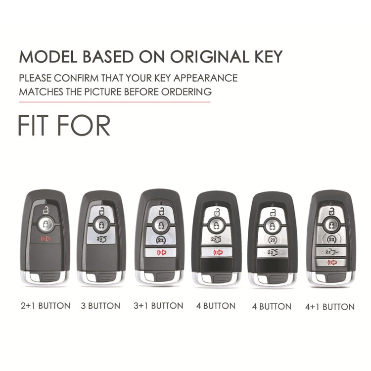 For Ford F-150 4-button C072 Car Key Leather Protective Case (Black) - Car Key Cases by PMC TechLife | Online Shopping South Africa | PMC TechLife | Buy Now Pay Later Mobicred