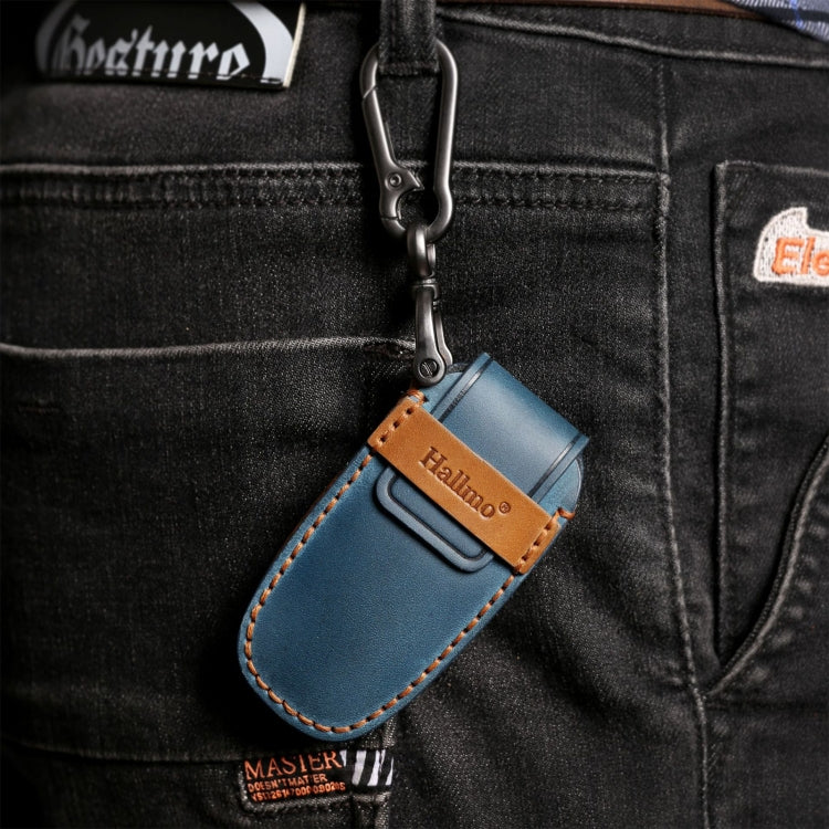 For Cadillac 4-button C090 Car Key Leather Protective Case (Blue) - Car Key Cases by PMC TechLife | Online Shopping South Africa | PMC TechLife | Buy Now Pay Later Mobicred