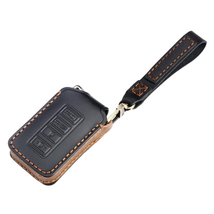 For Lexus 4-button Hallmo Car Cowhide Leather Key Protective Cover Key Case(Black) - Car Key Cases by Hallmo | Online Shopping South Africa | PMC Jewellery | Buy Now Pay Later Mobicred