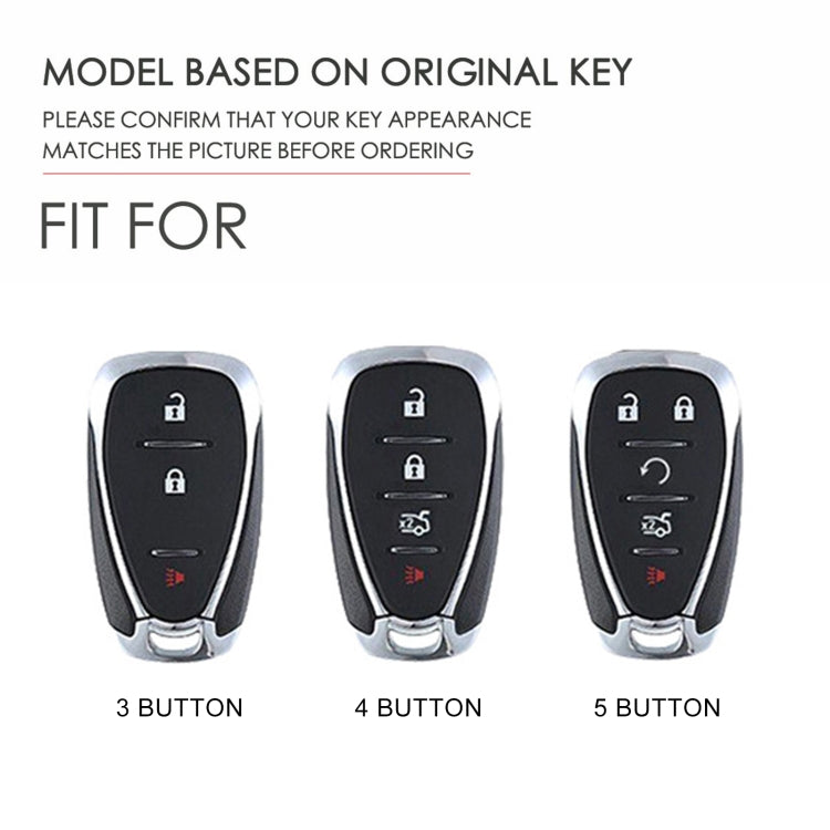 For Chevrolet 3-button Hallmo Car Cowhide Leather Key Protective Cover Key Case(Blue) - Car Key Cases by Hallmo | Online Shopping South Africa | PMC TechLife | Buy Now Pay Later Mobicred