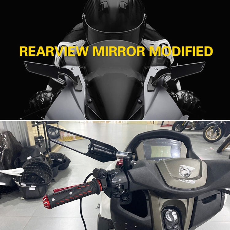 Motorcycle Modification Fixed Wind Wing Rearview Mirror (Black) - Side Mirrors by PMC TechLife | Online Shopping South Africa | PMC TechLife