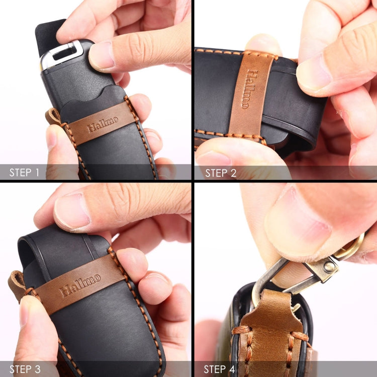 For Kia C134 6-button Hallmo Car Cowhide Leather Key Protective Cover Key Case(Brown) - free shipping - PMC TechLife - Order now!