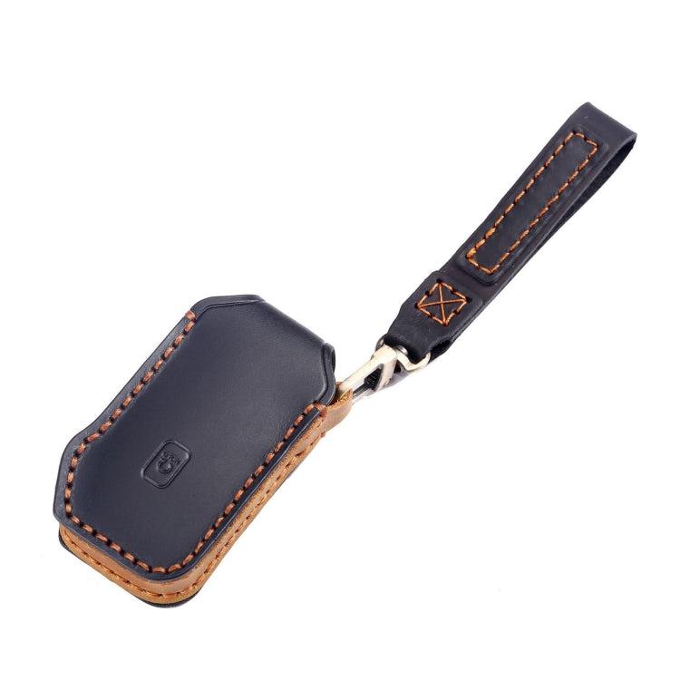 For Kia Sorento / Seltos 2021 / K5 Hallmo Car Cowhide Leather Key Protective Cover Key Case(Brown) - Car Key Cases by Hallmo | Online Shopping South Africa | PMC Jewellery | Buy Now Pay Later Mobicred