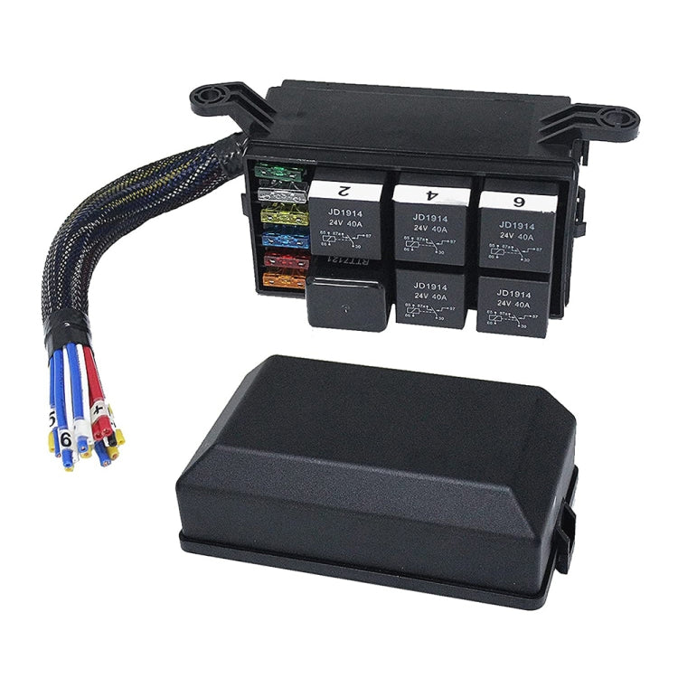 24V 5 Pin Car 6 Slots Waterproof Relay Fuse Box with Cable - Fuse by PMC Jewellery | Online Shopping South Africa | PMC Jewellery