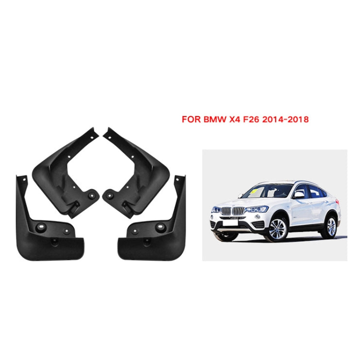 For BMW X4 X F26 2014-2018 4pcs/Set Car Auto Soft Plastic Splash Flaps Fender Guard - Mudguards by PMC Jewellery | Online Shopping South Africa | PMC Jewellery | Buy Now Pay Later Mobicred