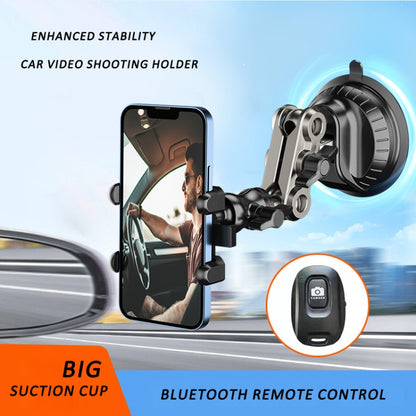 Car Universal Overhead Camera Suction Cup Phone Holder, Short Style with Bluetooth Remote Control - Car Holders by PMC Jewellery | Online Shopping South Africa | PMC Jewellery | Buy Now Pay Later Mobicred