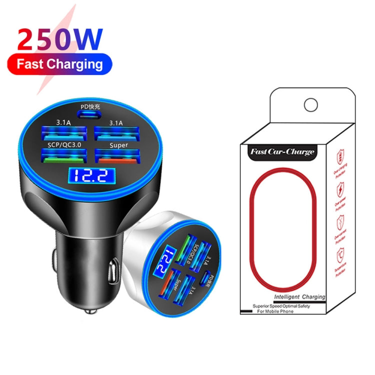 WGS-G37 5 in 1 Digital Display Super Fast Charging Car Charger with Voltmeter (Black) - Car Charger by PMC Jewellery | Online Shopping South Africa | PMC Jewellery | Buy Now Pay Later Mobicred