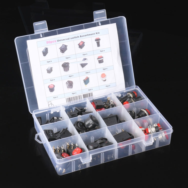 50pcs Universal Power Switch Button Assortment Kit - Car Switches by PMC Jewellery | Online Shopping South Africa | PMC Jewellery