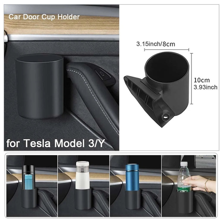 For Tesla Model Y / 3 4pcs / Set Car Door Water Cup Storage Holder - Car Drink Holders by PMC Jewellery | Online Shopping South Africa | PMC Jewellery | Buy Now Pay Later Mobicred