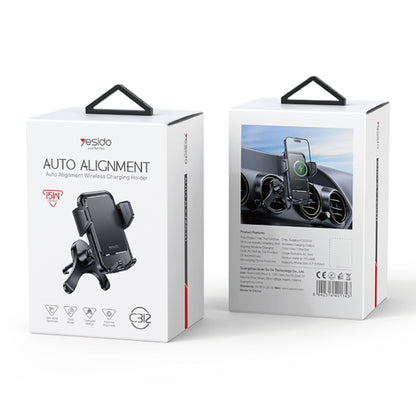 Yesido C312 Auto Alignment 15W Wireless Charging Air Outlet Car Holder - Wireless Charger Holders by Yesido | Online Shopping South Africa | PMC Jewellery | Buy Now Pay Later Mobicred