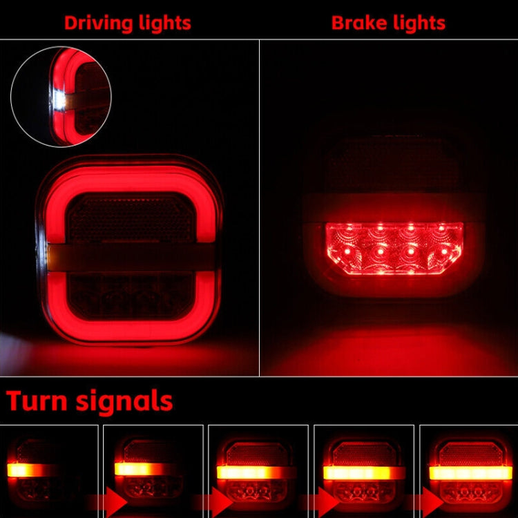 2pcs 12-24V 28LEDs Square Trailer Taillight - Brake Lights by PMC TechLife | Online Shopping South Africa | PMC TechLife | Buy Now Pay Later Mobicred