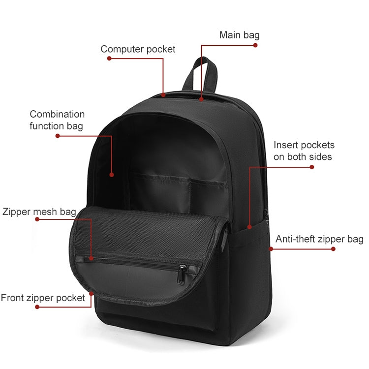 cxs-8106 Multifunctional Oxford Laptop Bag Backpack (Black) - Backpack by PMC Jewellery | Online Shopping South Africa | PMC Jewellery | Buy Now Pay Later Mobicred