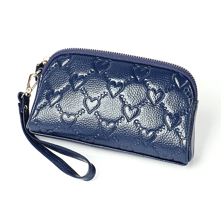 2025 Multifunctional Litchi Texture Women Large Capacity Hand Wallet Shell bag with Card Slots(Sapphire Blue) - Wallets by PMC Jewellery | Online Shopping South Africa | PMC Jewellery | Buy Now Pay Later Mobicred