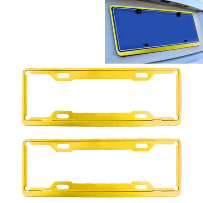 2 PCS Car License Plate Frames Car Styling License Plate Frame Aluminum Alloy Universal License Plate Holder Car Accessories(Yellow) - License Plate Covers & Frames by PMC Jewellery | Online Shopping South Africa | PMC Jewellery | Buy Now Pay Later Mobicred