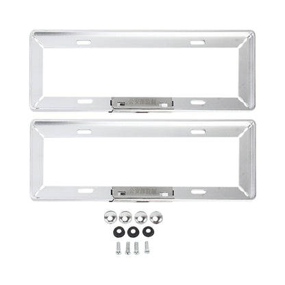 2 PCS Simple and Beautiful Car License Plate Frame Holder Universal License Plate Holder Car Accessories(Silver) - License Plate Covers & Frames by PMC Jewellery | Online Shopping South Africa | PMC Jewellery | Buy Now Pay Later Mobicred