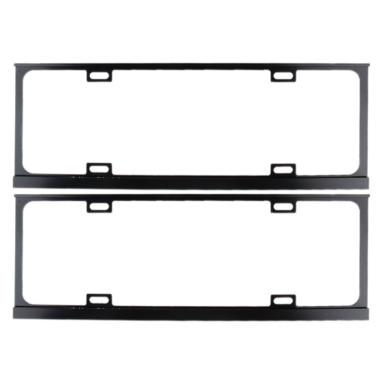 2 PCS Car License Plate Frames Car Styling License Plate Frame Magnesium Alloy Universal License Plate Holder Car Accessories(Black) - License Plate Covers & Frames by PMC Jewellery | Online Shopping South Africa | PMC Jewellery | Buy Now Pay Later Mobicred