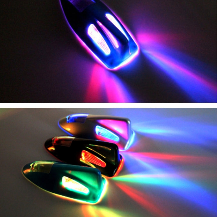 Solar Colorful Light Anti Collision Shark Fin Car Taillight LED Flash Warning Light Caution Light(Grey) - free shipping - PMC TechLife - Order now!