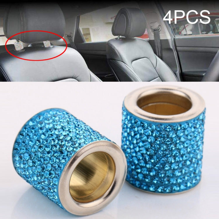 4 PCS Car Crystal Head Pillow Modified Decoration (Lake Blue) - Seat Accessories by PMC TechLife | Online Shopping South Africa | PMC TechLife | Buy Now Pay Later Mobicred