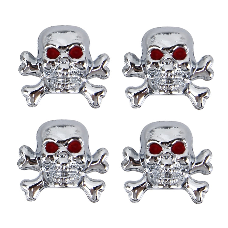 4 PCS Universal Skull Shape Gas Cap Mouthpiece Cover Gas Cap Tire Cap Car Motor Bicycle Tire Valve Caps(Silver) - Tire Valve Caps by PMC Jewellery | Online Shopping South Africa | PMC Jewellery