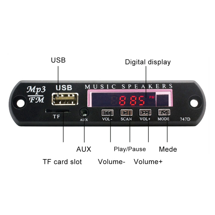 Car 12V Audio Bluetooth MP3 Player Decoder Board FM Radio TF USB 3.5 mm AUX, without Recording - Car MP3 & MP4 & MP5 by PMC TechLife | Online Shopping South Africa | PMC TechLife | Buy Now Pay Later Mobicred