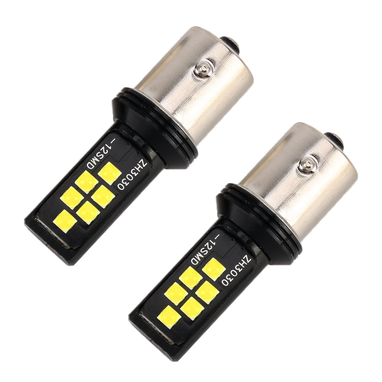 2 PCS 1156 DC9-16V / 3.5W Car Auto Turn Lights 12LEDs SMD-ZH3030 Lamps, with Constant Current(White Light) - Arrow Turn Lights by PMC Jewellery | Online Shopping South Africa | PMC Jewellery | Buy Now Pay Later Mobicred