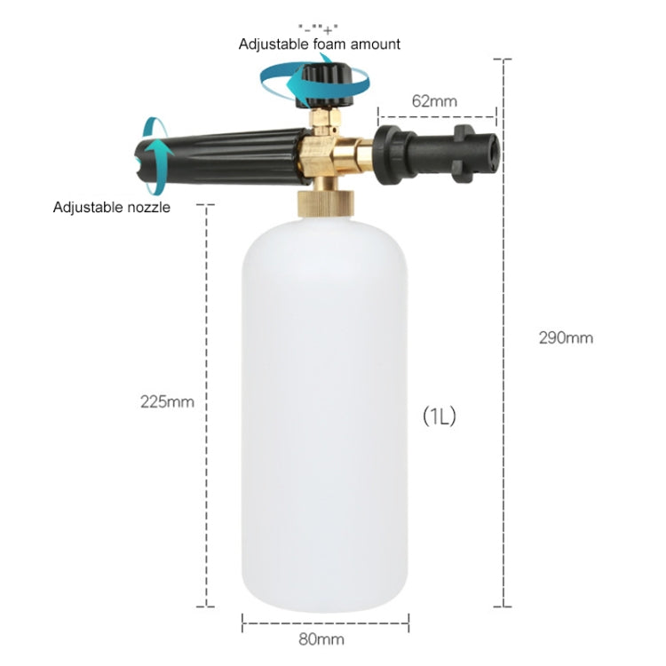 High Pressure Car Wash Foam Gun Soap Foamer Generator Water Sprayer Gun for Karcher K2 / K3, Capacity: 1L(Black) - Car Washer & Accessories by PMC Jewellery | Online Shopping South Africa | PMC Jewellery | Buy Now Pay Later Mobicred