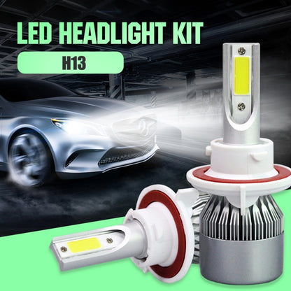 2pcs H13 18W 1800LM 6000K Waterproof IP68 Car Auto LED Headlight with 2 COB LED Lamps, DC 9-36V(White Light) - LED Headlamps by PMC Jewellery | Online Shopping South Africa | PMC Jewellery | Buy Now Pay Later Mobicred