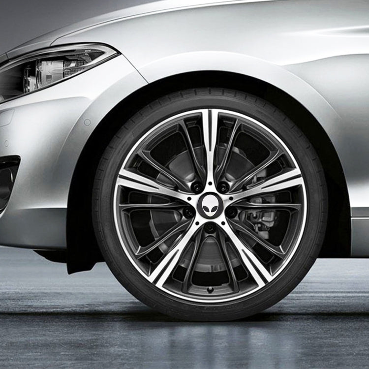 4 PCS Car-Styling Alien Pattern Metal Wheel Hub Decorative Sticker, Diameter: 5.8cm - Decorative Sticker by PMC TechLife | Online Shopping South Africa | PMC TechLife