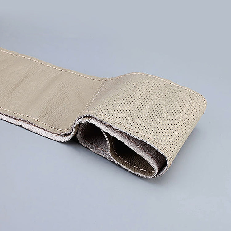 Car Universal Genuine Leather Hand-stitched Steering Wheel Cover(Beige) - Steering Wheel Accessories by PMC TechLife | Online Shopping South Africa | PMC TechLife | Buy Now Pay Later Mobicred