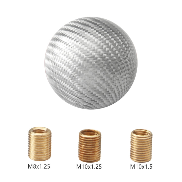 Universal Vehicle Car Shifter Cover Manual Automatic Carbon Fiber Ball Gear Shift Knob (Silver) - Shift Knob by PMC Jewellery | Online Shopping South Africa | PMC Jewellery | Buy Now Pay Later Mobicred