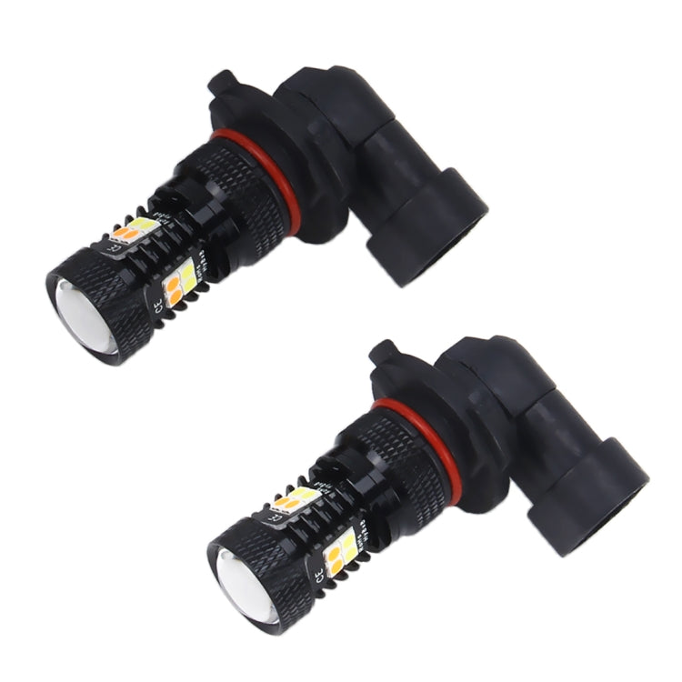 2 PCS 9005/HB3 DC 12V 5W 350LM Auto Car Fog Lights with 16 SMD-3030 LED Bulbs, White + Yellow Light - Fog / Driving Lights by PMC Jewellery | Online Shopping South Africa | PMC Jewellery | Buy Now Pay Later Mobicred