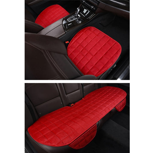 3 PCS / Set  Warm Car Seat Cover Cushion Five Seats Universal Two Front Row Seat Covers and One Back Row Seat Cover Car Non-slip Chair Pad Warm Car Mats No Back Plush Cushion(Red) - Seat Accessories by PMC Jewellery | Online Shopping South Africa | PMC Jewellery | Buy Now Pay Later Mobicred