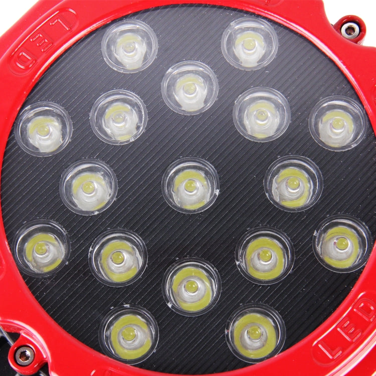 2 PCS 51W 3500LM 6500K White Light 17 LED Waterproof Car Boat Marine Work Lights Spotlight LED Bulbs, 30 Degrees Adjustable, DC 10-30V(Red) - Work Lights by PMC Jewellery | Online Shopping South Africa | PMC Jewellery | Buy Now Pay Later Mobicred