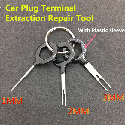 3 PCS Auto Car Rubberized Plug Circuit Board Wire Harness Terminal Extraction Pick Connector Crimp Pin Back Needle Remove Tool (Black) - Booster Cable & Clip by PMC Jewellery | Online Shopping South Africa | PMC Jewellery