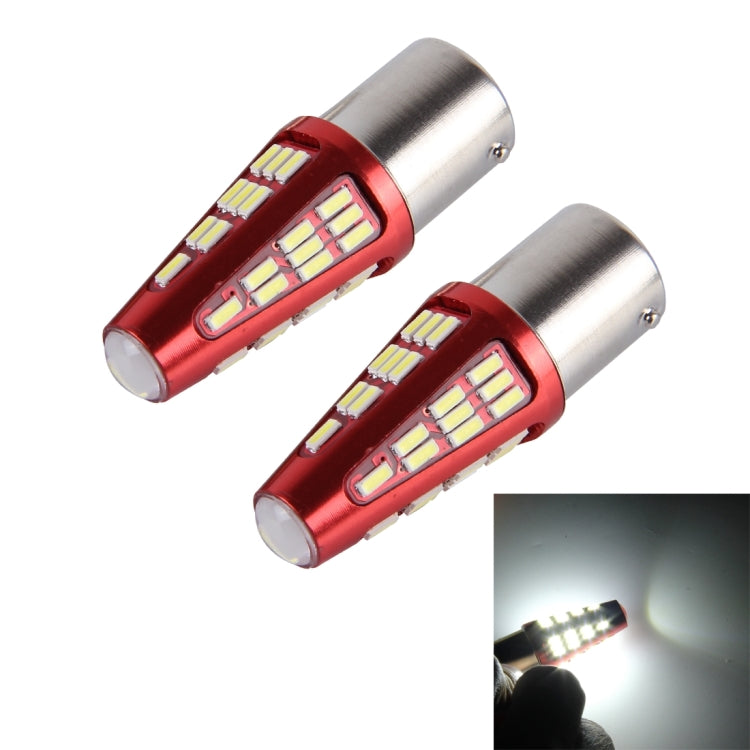 2 PCS 1157/BAY15D 10W 800LM 6000K 48 SMD-4014 LEDs Canbus Car Brake Light Lamp, DC 12V(White Light) - Brake Lights by PMC Jewellery | Online Shopping South Africa | PMC Jewellery | Buy Now Pay Later Mobicred