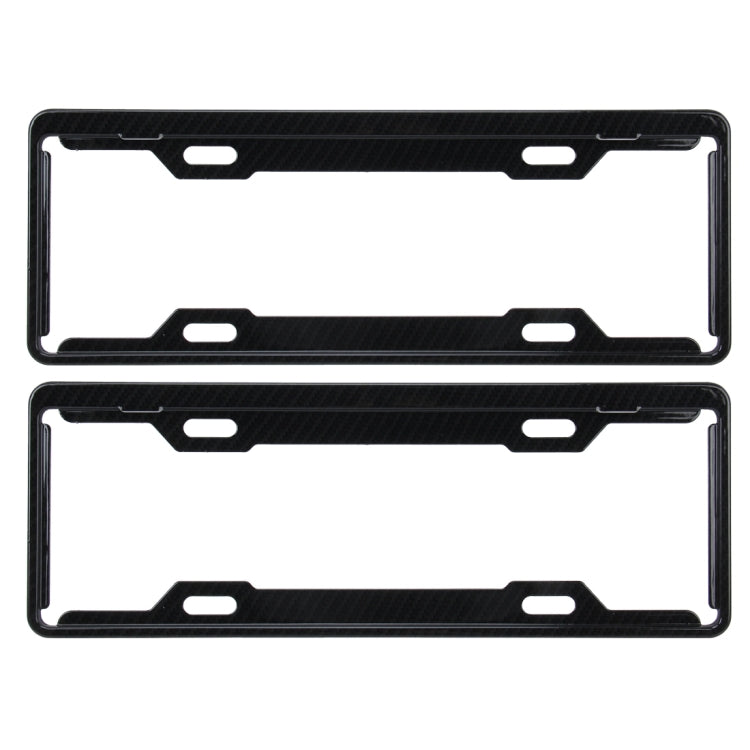 2 PCS Carbon Lead License Plate Frame Simple and Beautiful Car License Plate Frame Holder Universal License Plate Holder(Black) - License Plate Covers & Frames by PMC Jewellery | Online Shopping South Africa | PMC Jewellery | Buy Now Pay Later Mobicred