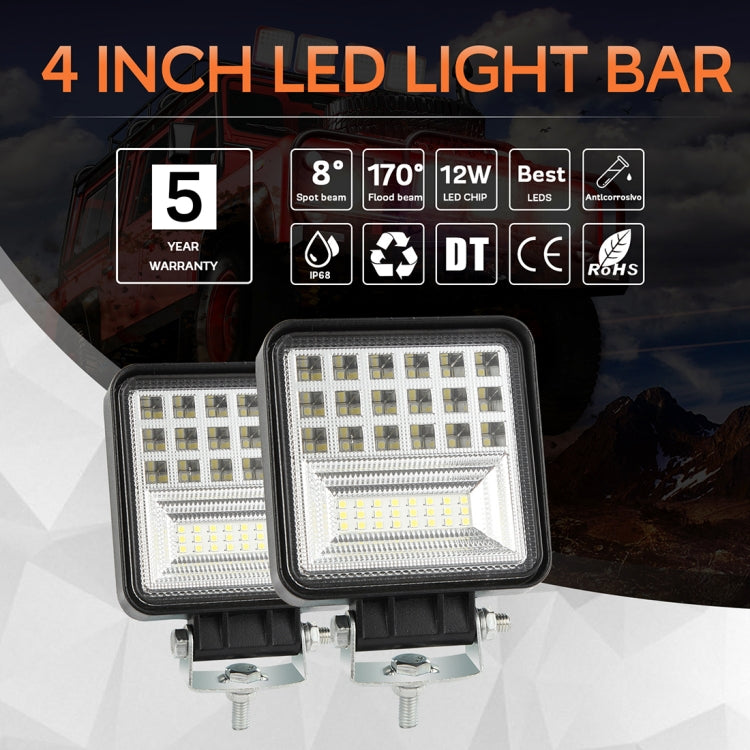 2 PCS 4 inch 20W Spot / Flood Light White Light Square-Shaped Waterproof Car SUV Work Lights Spotlight LED Bulbs, DC 9-30V - Work Lights by PMC Jewellery | Online Shopping South Africa | PMC Jewellery | Buy Now Pay Later Mobicred