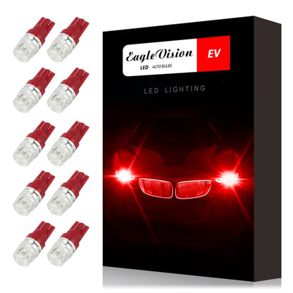 10 PCS T10 2W 100LM IP67 LEDs Bulbs Prismatic Shape Car Lens Decoder Mini Lamps DC 12V, with 2LEDs SMD-5730 Lamps (Red Light) - LED Headlamps by PMC Jewellery | Online Shopping South Africa | PMC Jewellery | Buy Now Pay Later Mobicred