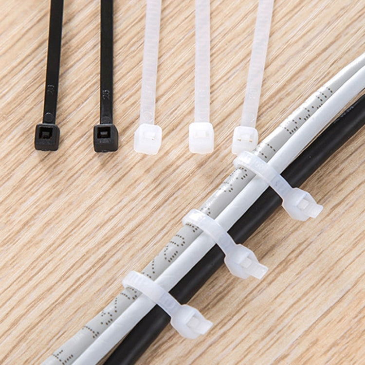 100pcs /Pack 8mm*200mm Nylon Cable Ties(Black) - Booster Cable & Clip by PMC TechLife | Online Shopping South Africa | PMC TechLife