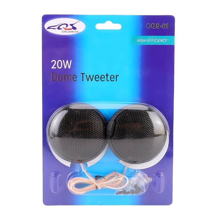 2 PCS CQS-68 20W 105dB Car Dome Tweeter Audio Loudspeaker Treble Speaker - Car Amplifiers by PMC TechLife | Online Shopping South Africa | PMC TechLife | Buy Now Pay Later Mobicred