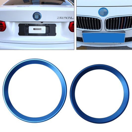 2 PCS/Set Zinc Alloy Steering Wheel Decoration Ring Sticker Logo Car Styling Modification Car Front Logo Ring Decoration Rear Cover Trim Hood Emblem Rings for BMW 3 Series(Blue) - Decoration Rings by PMC Jewellery | Online Shopping South Africa | PMC Jewellery | Buy Now Pay Later Mobicred