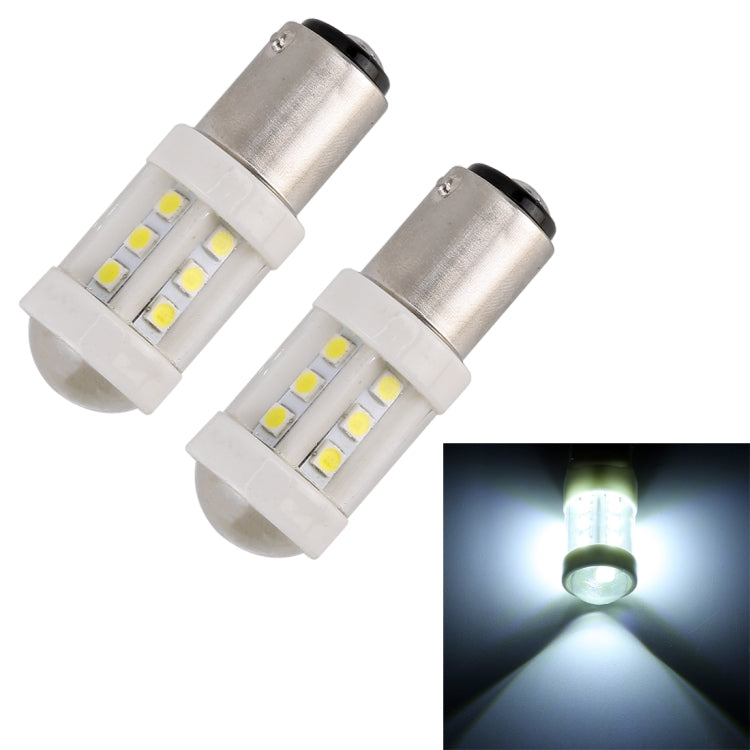 2 PCS 1157 / BAY15D 4.5W DC 12V 6000K 360LM Car Auto Ceramics Brake Lights 18LEDs SMD-3030 Lamps, with Projector Lens (White Light) - Brake Lights by PMC Jewellery | Online Shopping South Africa | PMC Jewellery | Buy Now Pay Later Mobicred