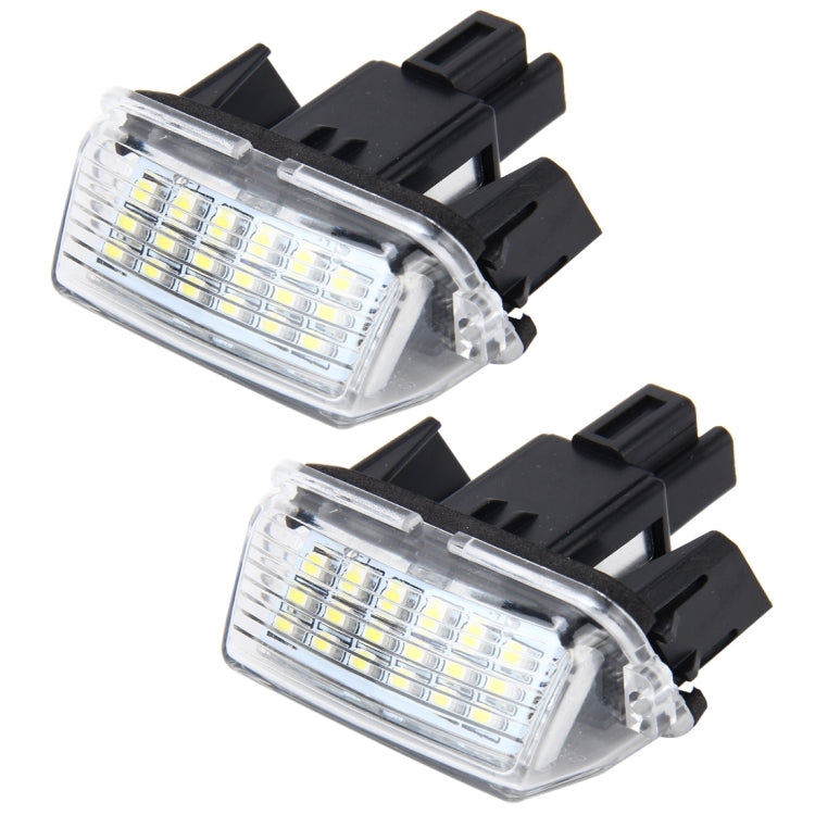 2 PCS License Plate Light with 18  SMD-3528 Lamps for Toyota,2W 120LM,6000K, DC12V(White Light) - License Plate Lights by PMC Jewellery | Online Shopping South Africa | PMC Jewellery | Buy Now Pay Later Mobicred