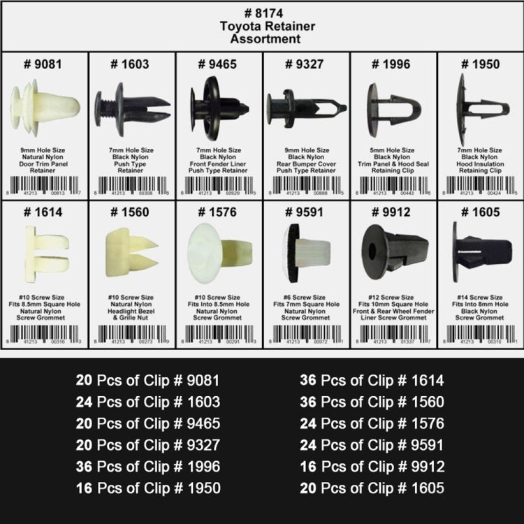 292 PCS Car Retainer Clips Assortment Car Panel Trim Plastic Fasteners Rivet Clips Set - Nuts & Bolts by PMC Jewellery | Online Shopping South Africa | PMC Jewellery
