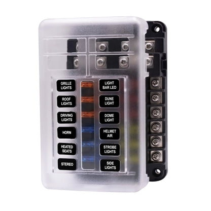 Independent Positive and Negative 1 in 12 Out 12 Way Circuit Blade Fuse Box Fuse Holder Kits with LED Warning Indicator for Auto Car Truck Boat - Fuse by PMC Jewellery | Online Shopping South Africa | PMC Jewellery