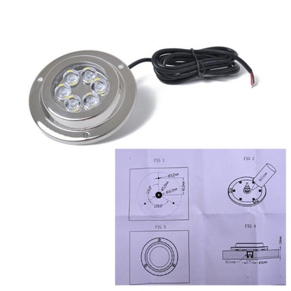 DC 10-30V 12W IP68 316 Stainless 6 LEDs Blue Light Underwater Light Boat High Power Bright for Marine / Yacht - Marine Accessories & Parts by PMC Jewellery | Online Shopping South Africa | PMC Jewellery