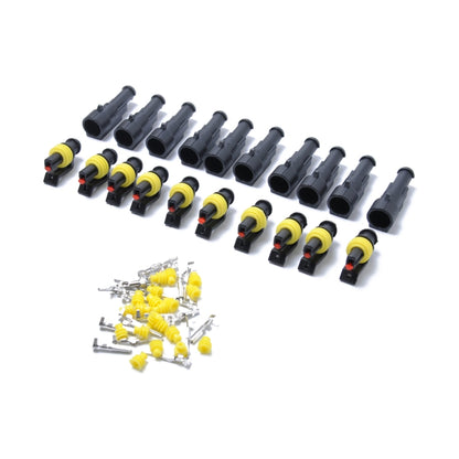 10 Sets 1 Pin Way Sealed Waterproof Electrical Wire Connector Plug Terminal Car Auto Set - Booster Cable & Clip by PMC Jewellery | Online Shopping South Africa | PMC Jewellery