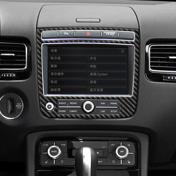 Car Carbon Fiber Navigation Panel Decorative Sticker for Volkswagen Touareg 2011-2018 - Car Interior Mouldings by PMC TechLife | Online Shopping South Africa | PMC TechLife | Buy Now Pay Later Mobicred
